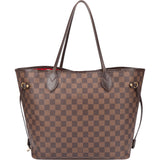 Louis Vuitton Damier Ebene Monogram Neverfull MM Shopper Bag
