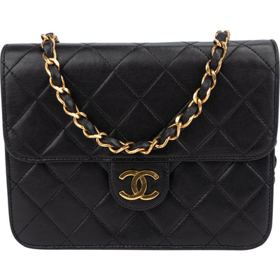 Chanel Quilted Lambskin 24K Gold Single Flap Crossbody Bag
