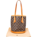 Louis Vuitton Canvas Monogram Bucket PM Shoulder Bag