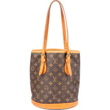 Louis Vuitton Canvas Monogram Bucket PM Shoulder Bag