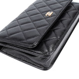 Chanel Quilted Caviar Leather Wallet On Chain Crossbody Bag