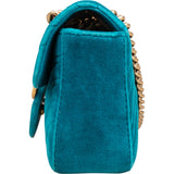 Gucci Chevron Velvet GG Marmont Small Crossbody Bag