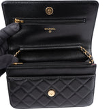 Chanel Quilted Caviar Leather Wallet On Chain Crossbody Bag