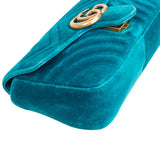 Gucci Chevron Velvet GG Marmont Small Crossbody Bag