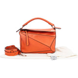 Loewe Orange Leather Puzzle Handbag