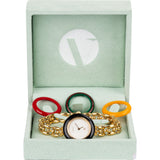 Gucci Gold Tone Change Bezel Chain 11/12 Women Watch