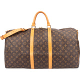 Louis Vuitton Canvas Monogram Keepall 55 Bandouliere