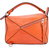 Loewe Orange Leather Puzzle Handbag