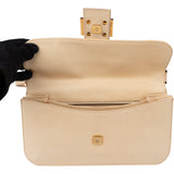 Fendi Leather Crystal FF Buckle Baguette Handbag