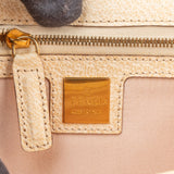 Fendi Leather Crystal FF Buckle Baguette Handbag