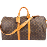 Louis Vuitton Canvas Monogram Keepall 55 Bandouliere