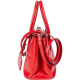 Prada Red Patent Leather Galleria Turnlock Handbag