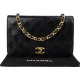 Chanel Quilted Lambskin 24K Gold Single Flap Crossbody Bag