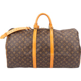 Louis Vuitton Canvas Monogram Keepall 55 Bandouliere