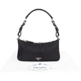 Prada Nylon Black Saffiano Leather Triangle Handbag
