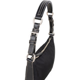 Prada Nylon Black Saffiano Leather Triangle Handbag