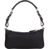 Prada Nylon Black Saffiano Leather Triangle Handbag