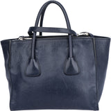 Prada Blue Leather Twin Zip Handbag