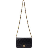 Chanel Quilted Lambskin 24K Gold Single Flap Crossbody Bag