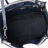 Prada Blue Leather Twin Zip Handbag