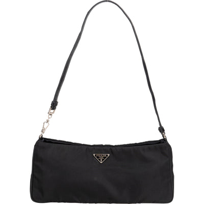 Prada Black Nylon Triangle Shoulder Bag