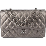 Chanel Quilted Lambskin Jumbo Double Flap Crossbody Bag