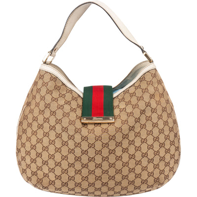 Gucci GG Monogram Sherry Line Handbag - vintageandkickz
