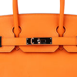 Hermès Orange Epsom Leather Palladium Birkin 30 Handbag