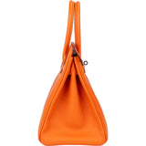 Hermès Orange Epsom Leather Palladium Birkin 30 Handbag