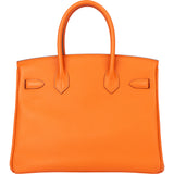 Hermès Orange Epsom Leather Palladium Birkin 30 Handbag