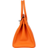 Hermès Orange Epsom Leather Palladium Birkin 30 Handbag