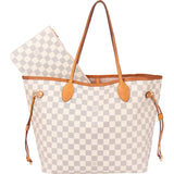 Louis Vuitton Damier Azur Monogram Neverfull MM Shopper Handbag