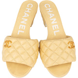 Chanel Quilted Lambskin CC Sandals (38)