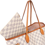 Louis Vuitton Damier Azur Monogram Neverfull MM Shopper Handbag