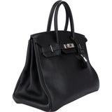 Hermès Noir Togo Leather Palladium Birkin 35 Handbag