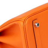 Hermès Orange Epsom Leather Palladium Birkin 30 Handbag