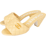 Chanel Quilted Lambskin CC Sandals (38)