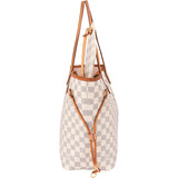 Louis Vuitton Damier Azur Monogram Neverfull MM Shopper Handbag