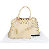Prada Patent Leather Saffiano Crystal Vitello Handbag