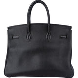 Hermès Noir Togo Leather Palladium Birkin 35 Handbag