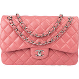 Chanel Quilted Lambskin Jumbo Double Flap Crossbody Bag