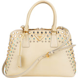 Prada Patent Leather Saffiano Crystal Vitello Handbag