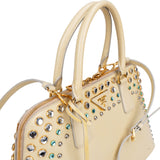 Prada Patent Leather Saffiano Crystal Vitello Handbag