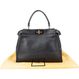 Fendi Black Leather Peekaboo Handbag
