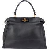 Fendi Black Leather Peekaboo Handbag