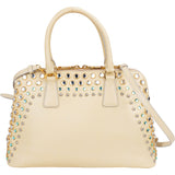 Prada Patent Leather Saffiano Crystal Vitello Handbag