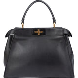 Fendi Black Leather Peekaboo Handbag