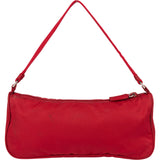 Prada Rouge Nylon Triangle Mini Handbag