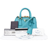 Prada Blue Saffiano Leather Mini Promenade Handbag