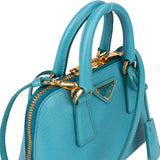 Prada Blue Saffiano Leather Mini Promenade Handbag